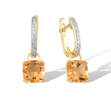 14KYW Earrings Citrine,Diamond (E304362CIT14KYW)