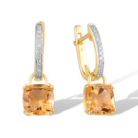 14KYW Earrings Citrine,Diamond (E304362CIT14KYW)