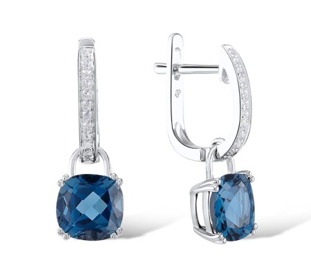 14KW Earrings Diamond,London Blue Topaz (E304362LDB14KW)