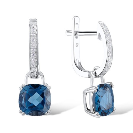 14KW Earrings Diamond,London Blue Topaz (E304362LDB14KW)