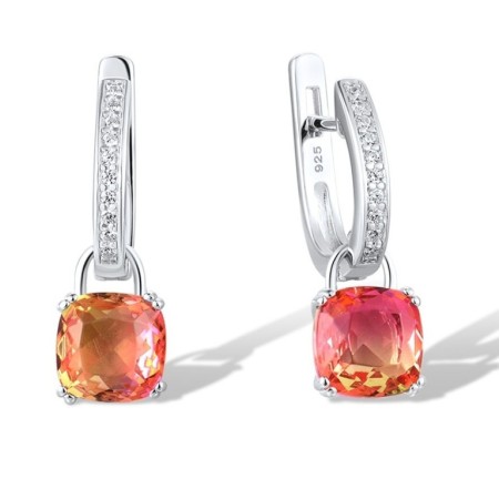 Sterling Silver Earrings Mix Glass,White Cubic Zirconia (E304362SMTZSL925)