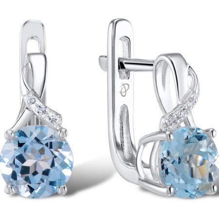 14KW Earrings Blue Topaz (Sky Blue),Diamond (E304363BKT14KW)