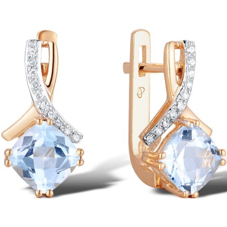 14KRW Earrings Blue Topaz (Sky Blue),Diamond (E304364BKT14KRW)