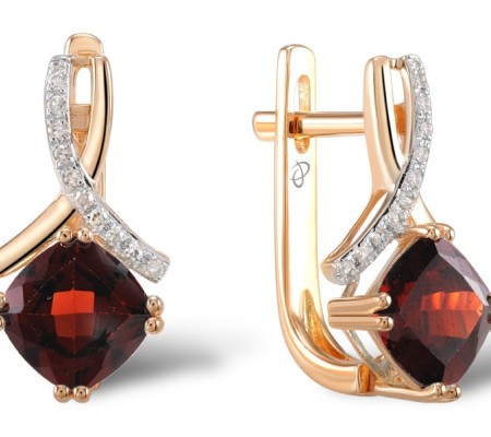 14KRW Earrings Diamond,Garnet (E304364GAN14KRW)
