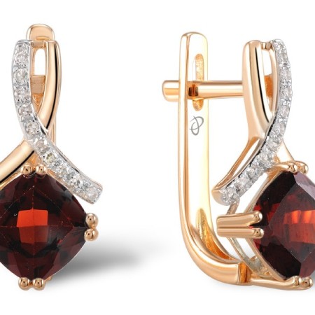 14KRW Earrings Diamond,Garnet (E304364GAN14KRW)