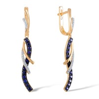 14KRWB Earrings Blue Sapphire,Diamond (E304367SAP14KRWB)