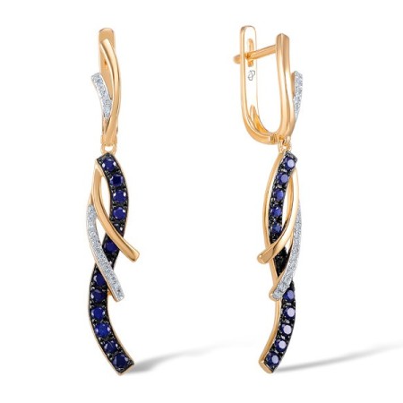 14KRWB Earrings Blue Sapphire,Diamond (E304367SAP14KRWB)