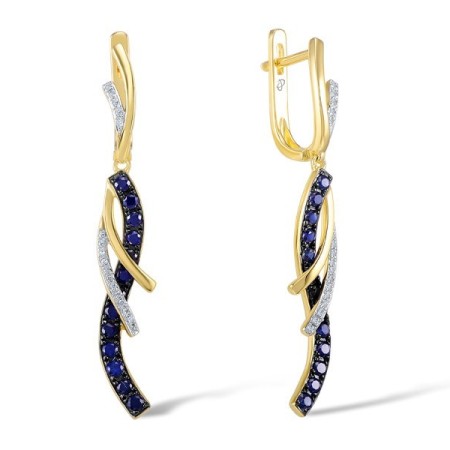 14KYWB Earrings Blue Sapphire,Diamond (E304367SAP14KYWB)
