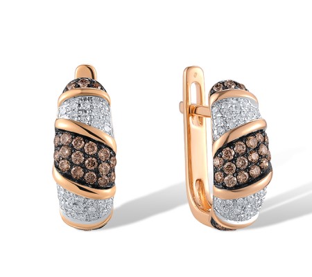 14KRWB Earrings Brown Diamond,Diamond (E304369BRW14KRWB)