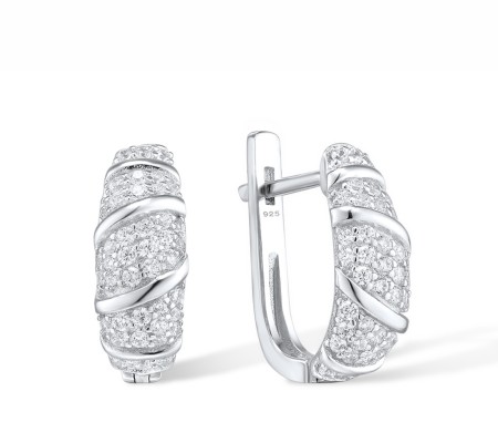 Sterling Silver Earrings White Cubic Zirconia (E304369SWCZSL925)