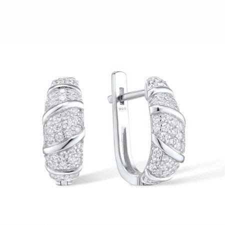 Sterling Silver Earrings White Cubic Zirconia (E304369SWCZSL925)