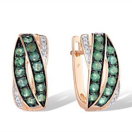 14KRWB Earrings Diamond,Emerald (E304370EMR14KRWB)