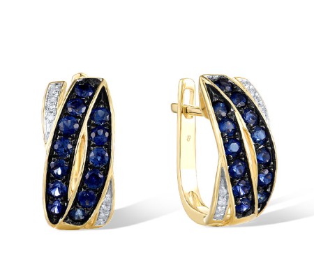 14KYWB Earrings Blue Sapphire,Diamond (E304370SAP14KYWB)
