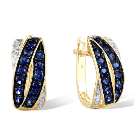 14KYWB Earrings Blue Sapphire,Diamond (E304370SAP14KYWB)
