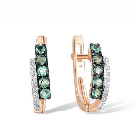 14KRWB Earrings Diamond,Emerald (E304371EMR14KRWB)