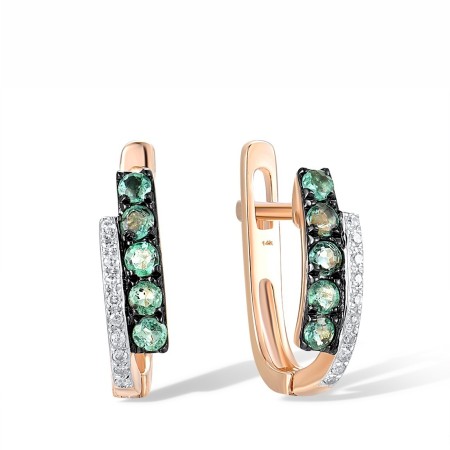 14KRWB Earrings Diamond,Emerald (E304371EMR14KRWB)