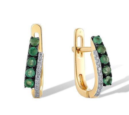 14KYWB Earrings Diamond,Emerald (E304371EMR14KYWB)