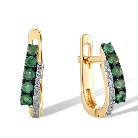 14KYWB Earrings Diamond,Emerald (E304371EMR14KYWB)