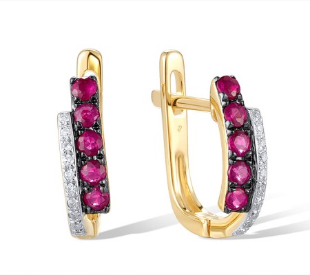 14KYWB Earrings Diamond,Ruby (E304371RUY14KYWB)