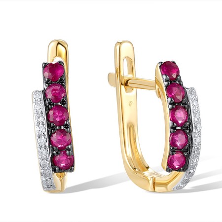 14KYWB Earrings Diamond,Ruby (E304371RUY14KYWB)