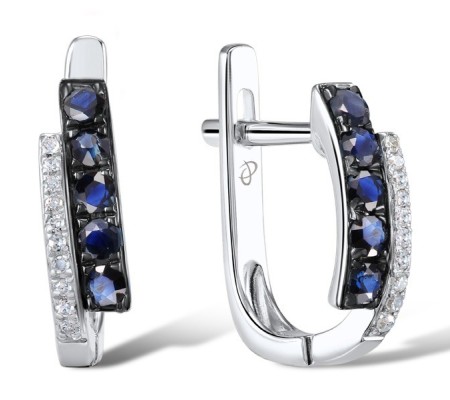 14KWB Earrings Blue Sapphire,Diamond (E304371SAP14KWB)