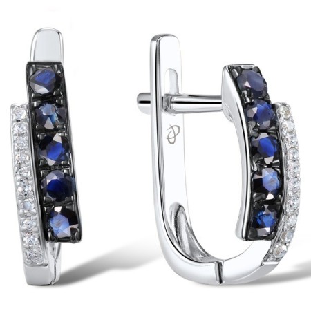 14KWB Earrings Blue Sapphire,Diamond (E304371SAP14KWB)