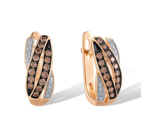 14KRWB Earrings Brown Diamond,Diamond (E304372BRW14KRWB)