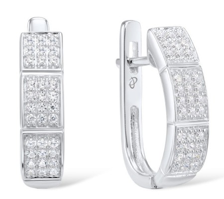 Sterling Silver Earrings White Cubic Zirconia (E304378SWCZSL925)