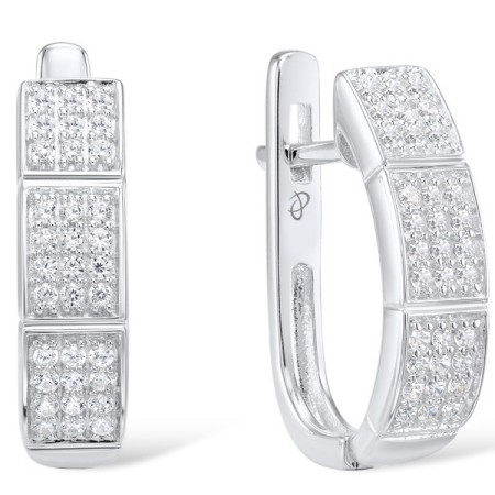 Sterling Silver Earrings White Cubic Zirconia (E304378SWCZSL925)