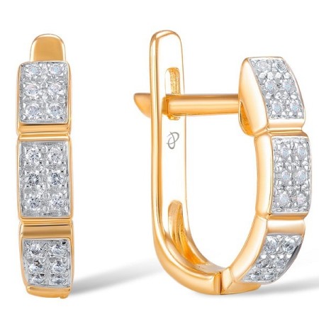 Sterling Silver w/ Rose Plating Earrings White Cubic Zirconia (E304379WCZSR925)