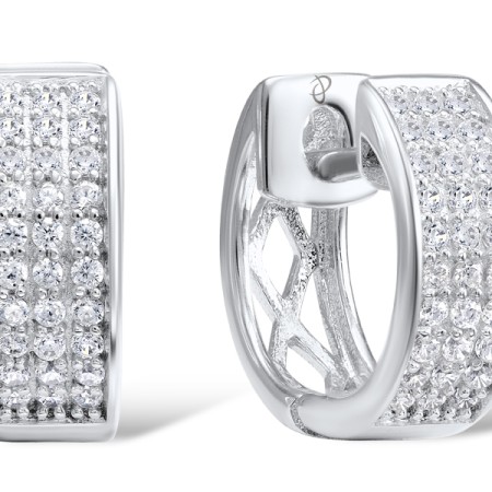 Sterling Silver Earrings White Cubic Zirconia (E304385SWCZSL925)