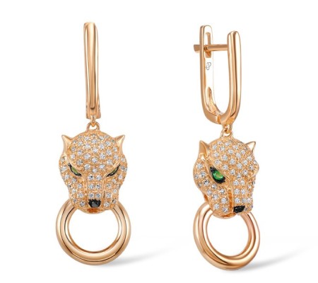 14KRB Earrings Diamond,Emerald,Black Diamond (E304390BDE14KRB)