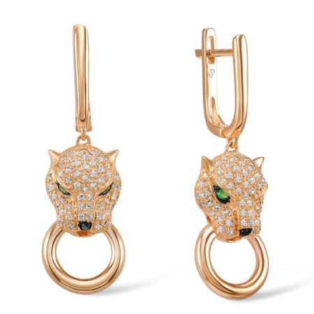 14KRB Earrings Diamond,Emerald,Black Diamond (E304390BDE14KRB)
