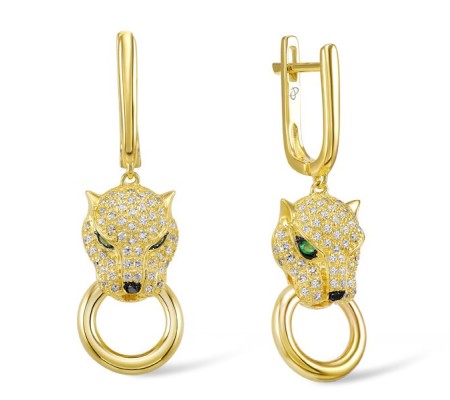 14KYB Earrings Black Diamond,Diamond,Emerald (E304390BDE14KYB)