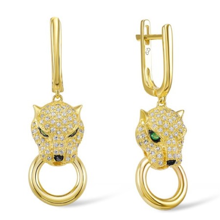 18KYB Earrings Black Diamond,Diamond,Emerald (E304390BDE18KYB)