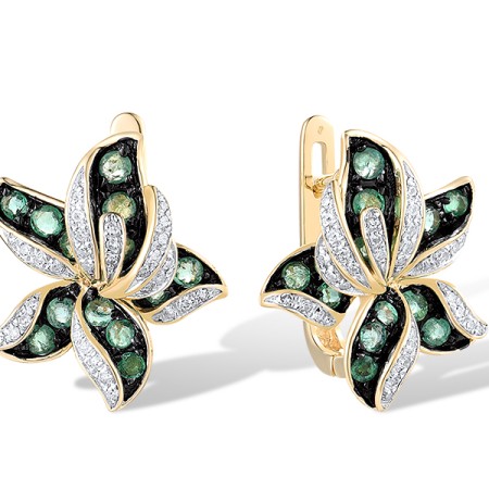 14KYWB Earrings Diamond,Emerald (E304391EMR14KYWB)