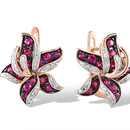 14KRWB Earrings Diamond,Ruby (E304391RUY14KRWB)