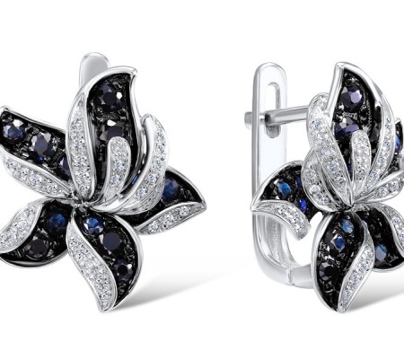 14KWB Earrings Blue Sapphire,Diamond (E304391SAP14KWB)