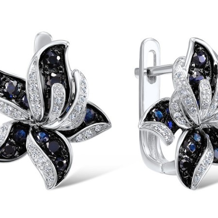 14KWB Earrings Blue Sapphire,Diamond (E304391SAP14KWB)