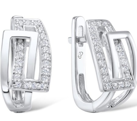 Sterling Silver Earrings White Cubic Zirconia (E304396SWCZSL925)