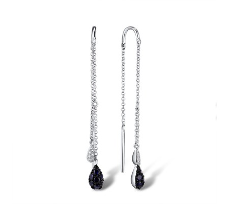 14KW Earrings Blue Sapphire,Diamond (E304401SAP14KW)