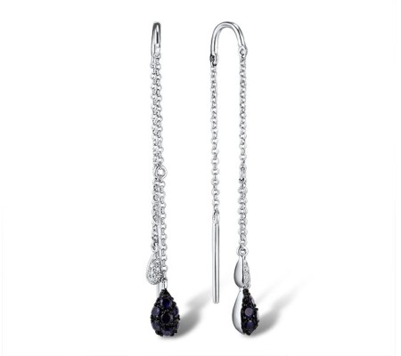14KWB Earrings Blue Sapphire,Diamond (E304401SAP14KWB)