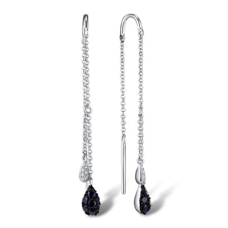 14KWB Earrings Blue Sapphire,Diamond (E304401SAP14KWB)