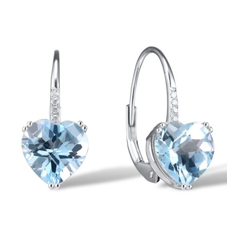 14KW Earrings Diamond,Blue Topaz (Sky Blue) (E304411BKT14KW)