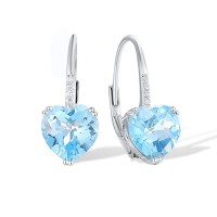 14KW Earrings Blue Topaz (Swiss Blue),Diamond (E304411BLT14KW)