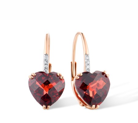14KRW Earrings Diamond,Garnet (E304411GAN14KRW)