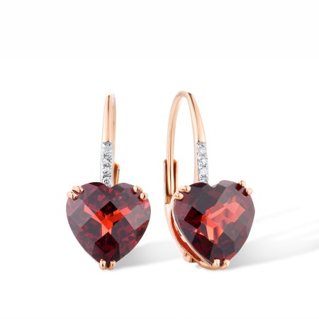 14KRW Earrings Diamond,Garnet (E304411GAN14KRW)