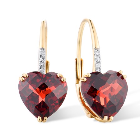 14KYW Earrings Diamond,Garnet (E304411GAN14KYW)