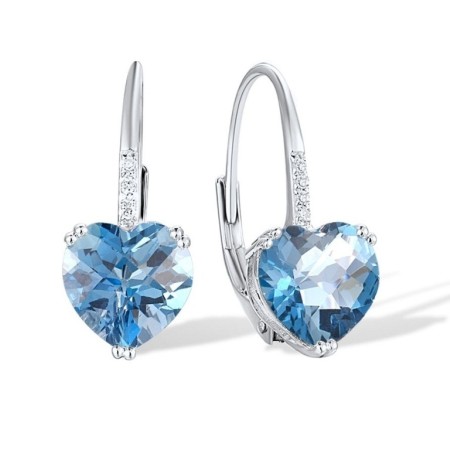 14KW Earrings Diamond,London Blue Topaz (E304411LDB14KW)