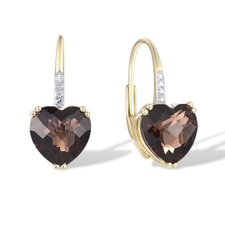 14KYW Earrings Diamond,Smoky Quartz (E304411SKQ14KYW)